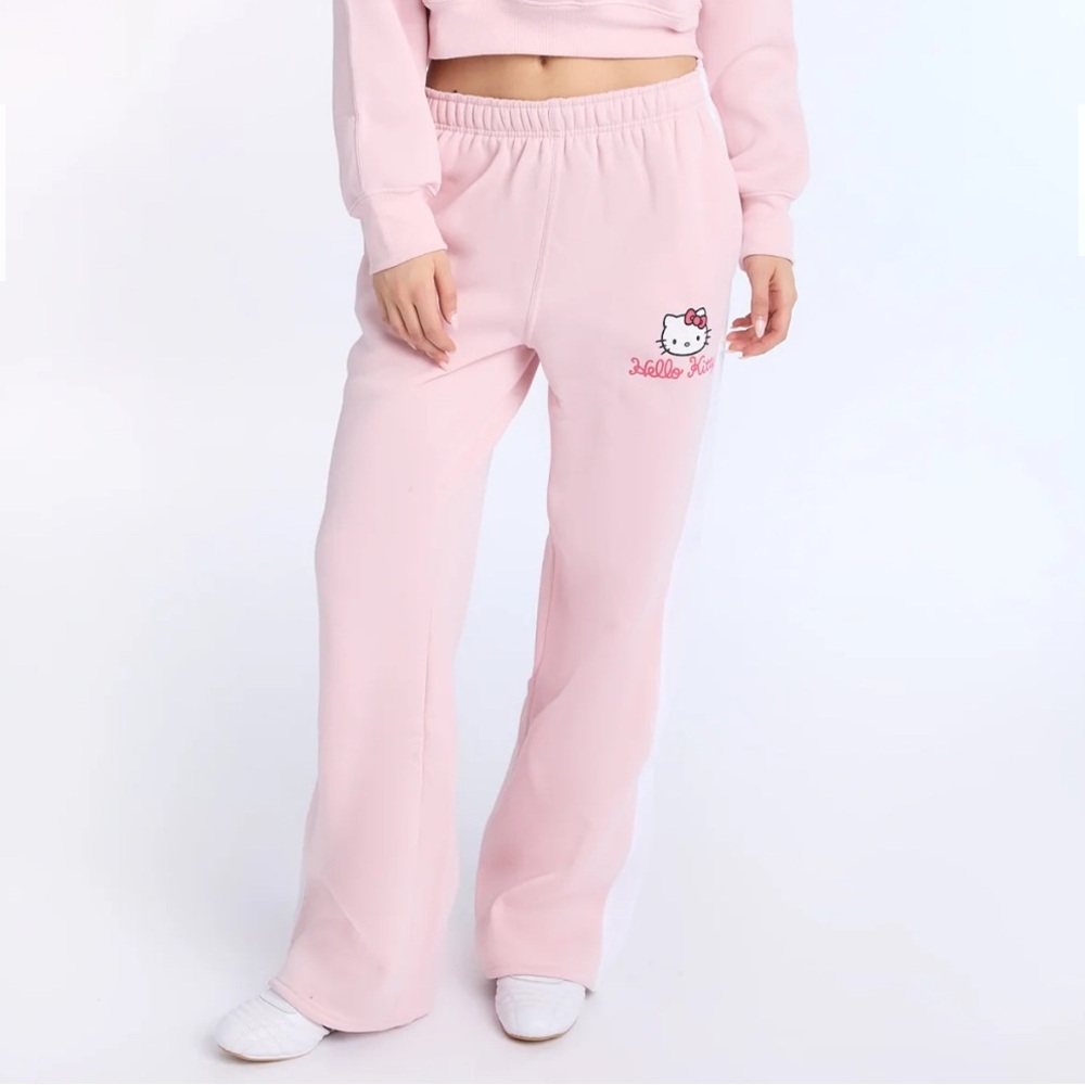 Hello Kitty Light Pink Wide Leg Sweatpants